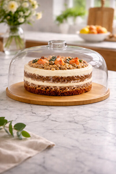 Mim Life Cake Pan with Bamboo Base Cake Pastry Pan Cake Storage Container