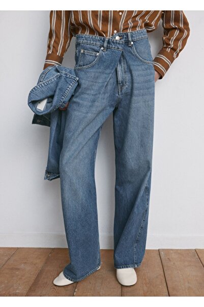 MANGO Woman Orta belli balon jean pantolon