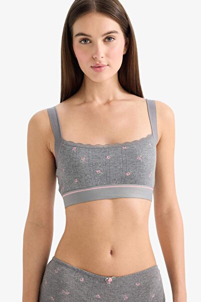 DeFacto Bralet fără sârmă, fără căptușeală, cu detaliu din dantelă G6403AX26SP