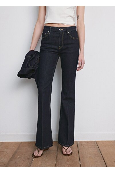 MANGO Woman Violeta yüksek bel flare jean pantolon