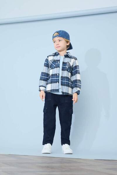 DeFacto Pantaloni din denim cu croială dreaptă și talie elastică, cu detalii ...