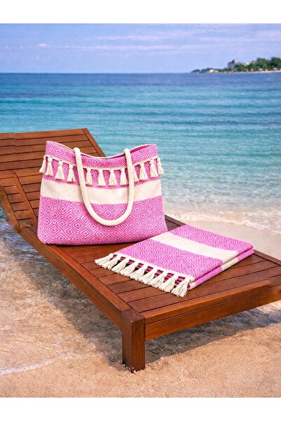 Life Line Pamuk Peştemal & Çanta Seti – Organik Hafif, Çok Amaçlı (Plaj • Ham...