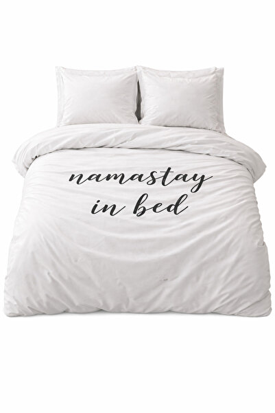 Sleeptime Lenjerie de pat Essentials Namastay White, Mixcrofibre, Fata de Per...