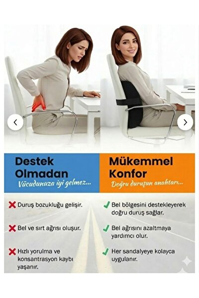 MİYA MEDİKAL Ortopedik Bel ve Sırt Minderi Ofis ve Araç Koltuğu Destek Yastığı