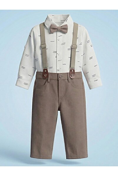 Civil Baby Papyonlu Askılı 6-18 Ay Takım - Kahverengi 18-24 Ay