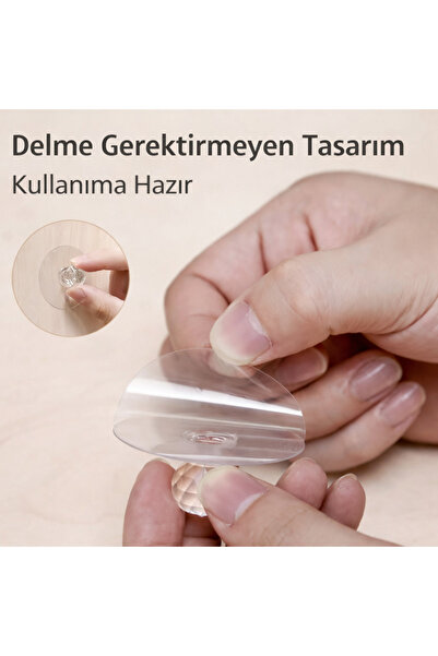 sengenegel 2 Adet Kristal Topuz Kendinden Yapışkanlı Çekmece Kulpu 2li Yapışkan Askı Tutucu Düzenleyici