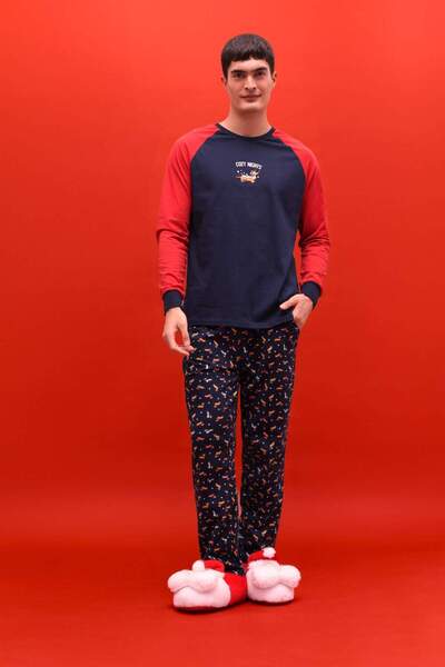 DeFacto Pizsama szett, normál szabású, nyomott mintás, hosszú ujjú felső, hos...