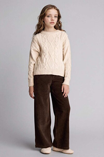 DeFacto Pantaloni largi din catifea pentru fete E8295A825WN