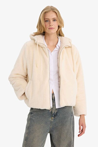 DeFacto Waterproof Regular Fit Hooded Faux Fur Lined Coat F2145Ax25Wn