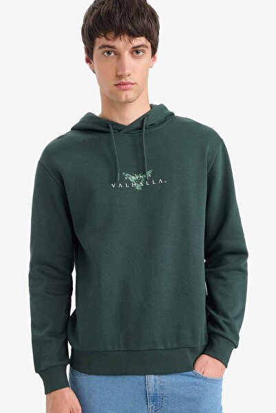 DeFacto Vikings Valhalla Regular Fit cu glugă Swea tricou E9299AX25AU