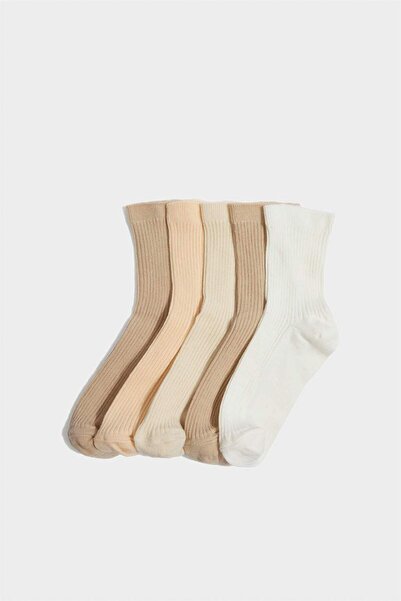 DeFacto 5-пакет дълги памучни чорапи за момичета G0236A8NS