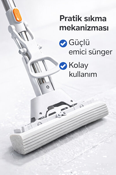 FIRSAT YOLU Kelebek Mop - 2 Adet PVA Sünger - Çelik Sap Esnek Kullanım Temizl...