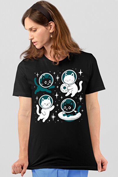 ROCKANDROLL Astro Kediler κοντομάνικο μαύρο γυναικείο μπλουζάκι