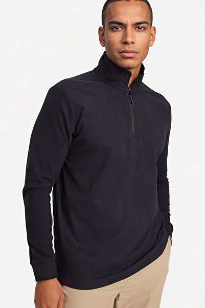 DeFacto Стандартна посадка, прямий комір, напівзастібка-блискавка, спортивна ...