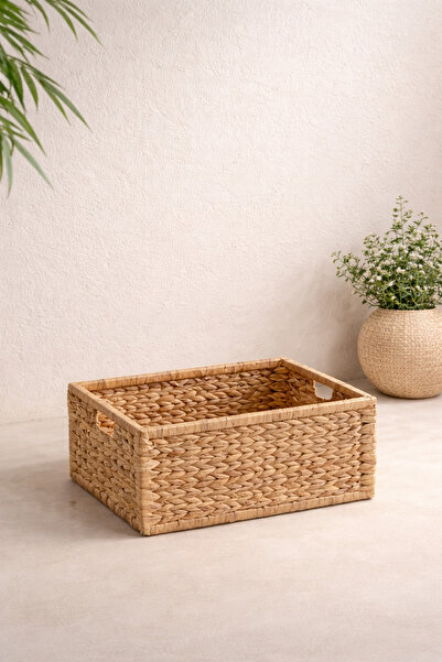 KaiHome Hasır Sağlam Dikdörtgen 40x27x19,5 Sepet / Düzenleyici