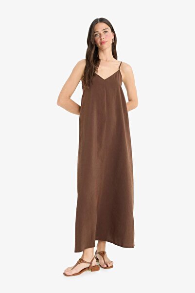 DeFacto A-Line V-Neck Modal Sleeveless Maxi Dress D8753Ax25Sm