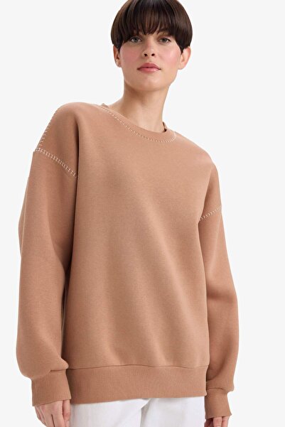 DeFacto Overshirt Fit Crew Neck Sweatshirt G3320Ax25Au