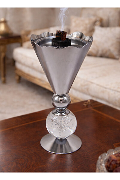 ALQANNAS Luxury Stainless Steel Incense Burner with Decorative Acrylic Ball