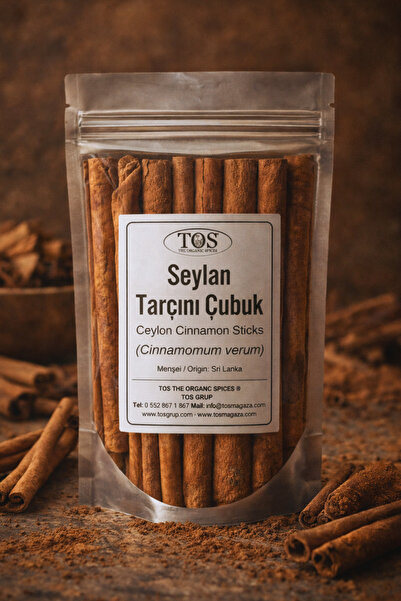 TOS The Organic Spices Seylan Tarçını Çubuk 50 gr Gerçek Tarçın (1. KALİTE) C...