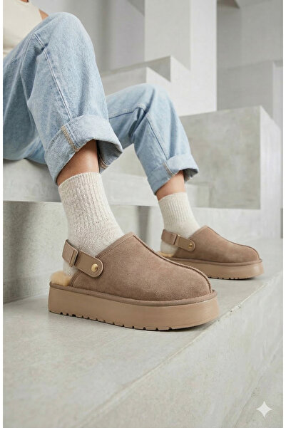 Roy Jones حذاء هوبارت الشتوي للسيدات مزود بالفرو المشذب صندل بتصميم مغلق من ا...