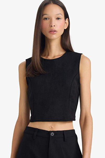 DeFacto Crew Neck Suede Tank Top G2847Ax25Au