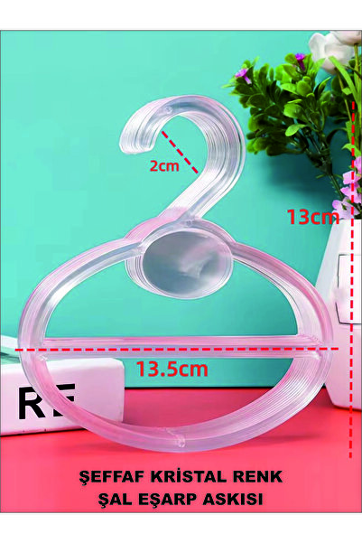 vitrinraf Kristal Şeffaf Şal Eşarp Askısı 30 Adet – Dolap İçi Düzenleyici Şal...