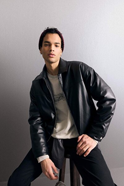 DeFacto معطف بياقة بولو مريح وفضفاض مع جيب داخلي F5011AX25WN