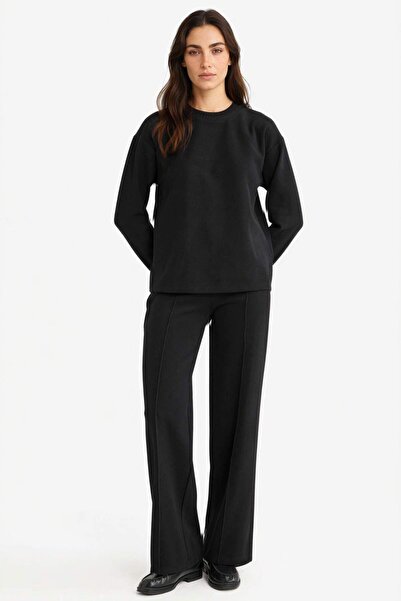 DeFacto Παντελόνι από ύφασμα Σελανίκης με ελαστική μέση, ίσιο κούφιο κούφιο, ...