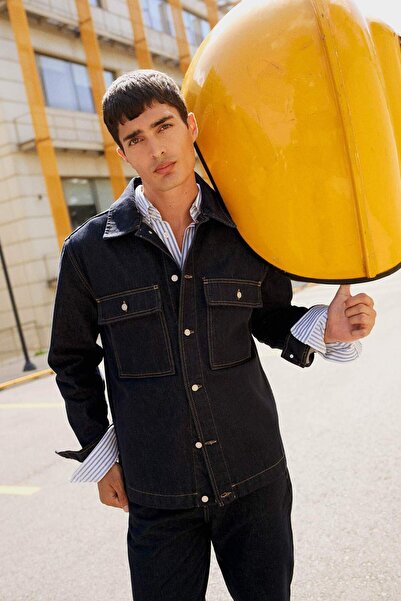 DeFacto Relax Fit Buttoned Denim Jacket F8292Ax25Au