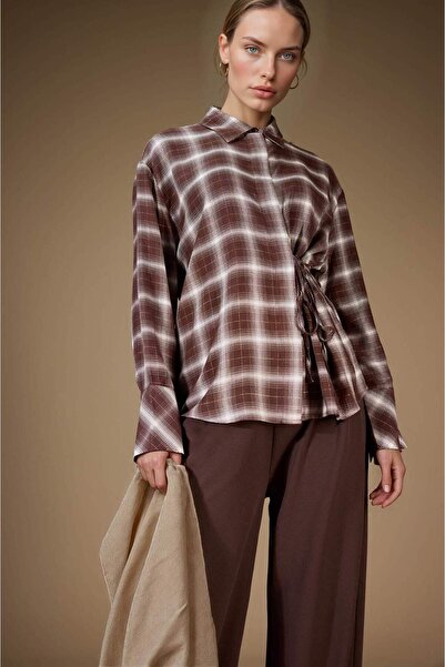 DeFacto Regular Fit Glitter Fabric Checkered Long Sleeve Shirt G1127Ax25Au