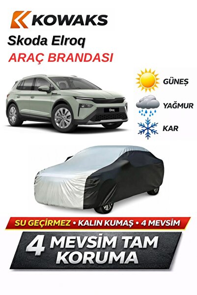 KOWAKS Skoda Elroq Oto Branda, Araba Brandası, Siyah-Gri