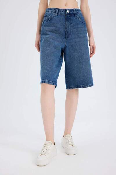 DeFacto Normal Bel Jean Bermuda Shorts E0710Ax25Sm