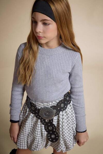 DeFacto Fitted Crew Neck Knitwear Sweater for Girls E9849A825Au