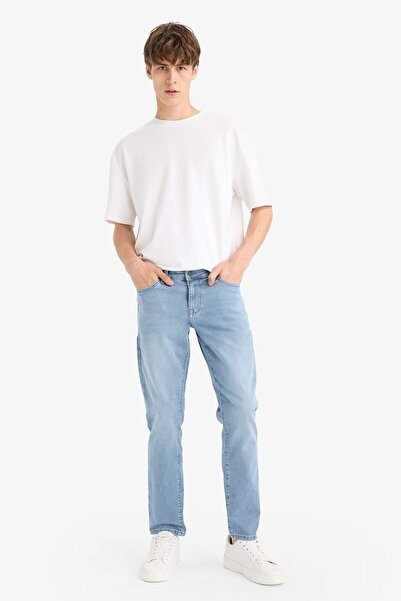 DeFacto بنطلون جينز بيدرو سليم فيت ضيق الخصر العادي ذو الأرجل الضيقة F9814AX25AU