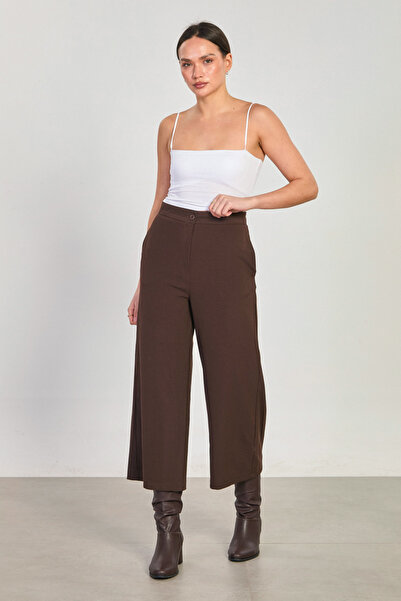 BARRELS AND OIL Γυναικείο ψηλόμεσο παντελόνι Φαρδιά μπατζάκια Culotte - Bitte...