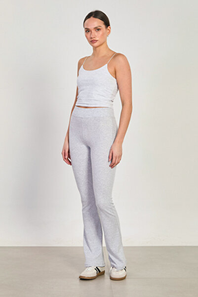 BARRELS AND OIL Woman Flared pants - snow melange