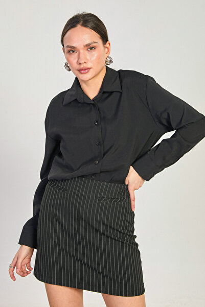 BARRELS AND OIL Cămașă Cupra cu mânecă lungă pentru femei - Negru