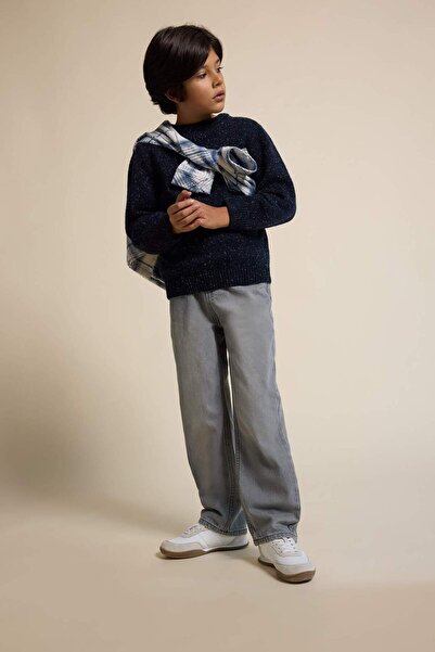 DeFacto Wide Leg Düz Paça Jean Pantolon Erkek Çocuk F2836A825AU