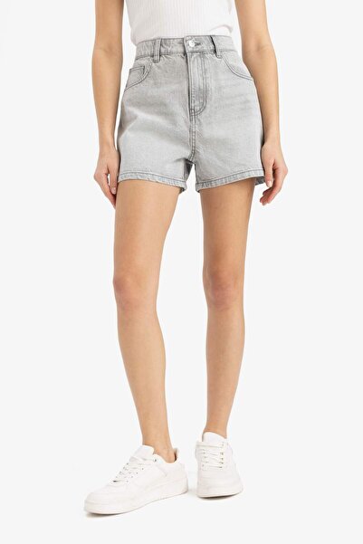 DeFacto Джинсові шорти Mom Fit з високою талією Crop E0528AX25SM