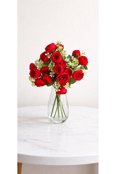 yapay çiçek evi زهرة الفاوانيا الحمراء الاصطناعية 45 سم لتزيين المزهريات المن...