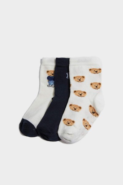 DeFacto Baby Boy Anti-Slip Sole 3-Piece Cotton Long Socks F6711A5Ns
