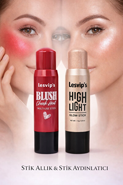 Lesvip's Stick aydınlatıcı & stick krem allık ikili set