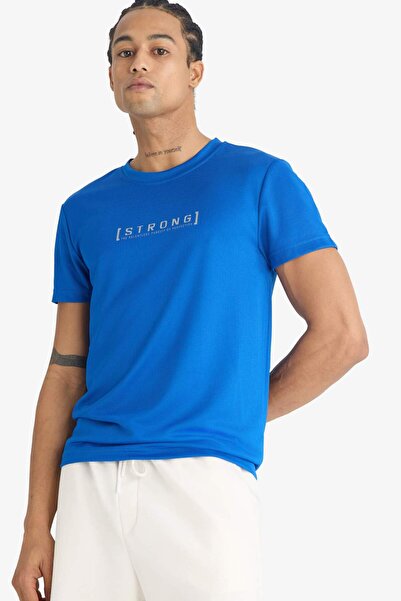 DeFacto εφαρμοστό Μπλουζάκι με κοντό μανίκι με τύπωμα Athlete με λαιμόκοψη με...