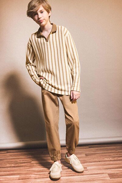 DeFacto Pantaloni Jogger Fit din Gabardină pentru Băieți F5038A825WN