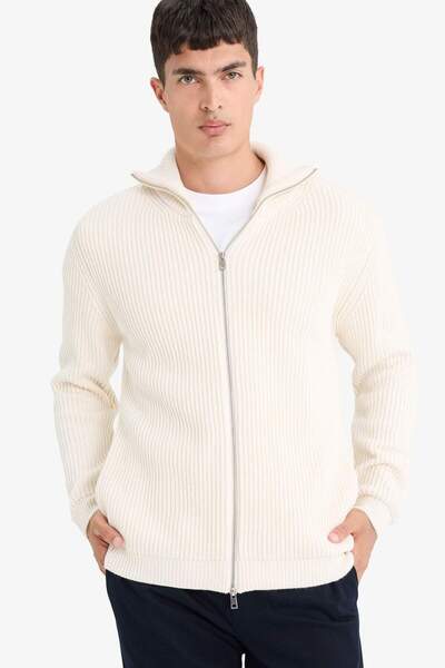 DeFacto Strickjacke mit Stehkragen und Reißverschluss in Standardgröße C9014A...