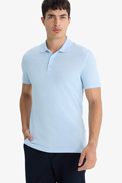 DeFacto Slim Fit Slim Fit Gât polo cu mânecă scurtă Bumbac amestecat modal Tr...