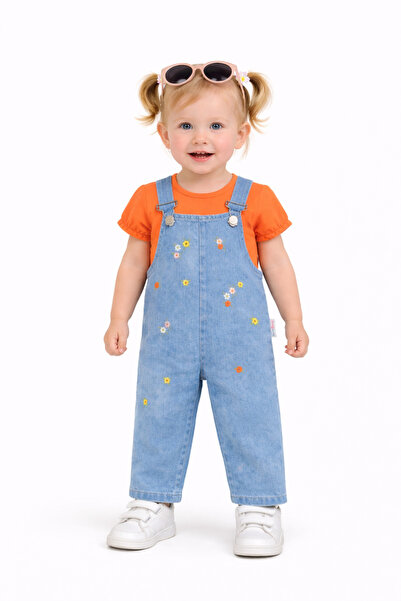 MORE KIDS Kız Bebek Salopet / Salopet Kız bebek Takım Çiçekli Kız bebek Salop...