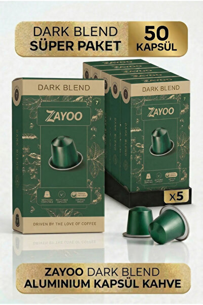 Zayoo Nespresso Uyumlu Alüminyum Kapsül Kahve - 5 Adet Dark/Lungo Blend 7 - 5...