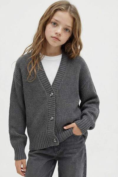 DeFacto V-Neck Buttoned Knitwear Cardigan Girls A2298A825Au