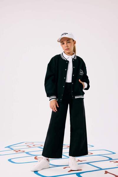 DeFacto croi larg pe picior Pantaloni negri pentru fete E6188A8/BK27